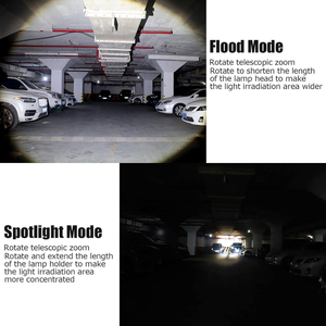 Linterna LED recargable con zoom
