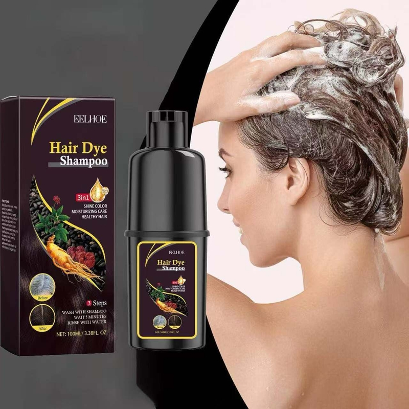 EELHOE Shampoo Tinta Negra 3 en 1