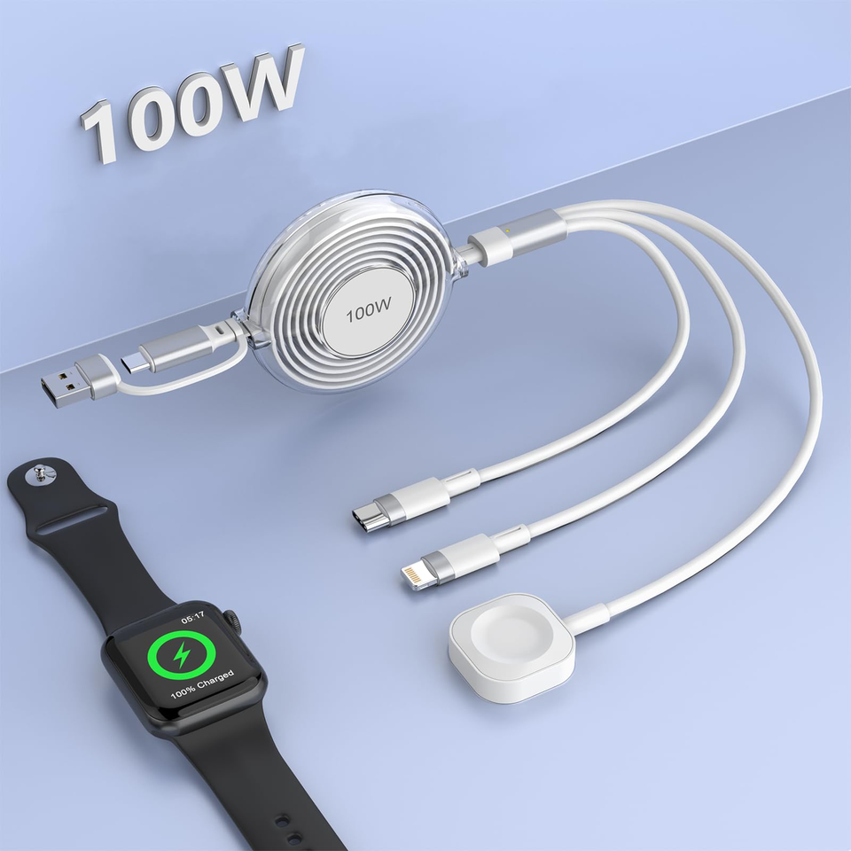Cable de carga múltiple retráctil 3 en 1